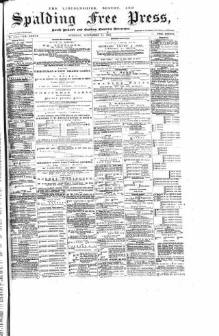 cover page of Lincolnshire Free Press published on November 15, 1881