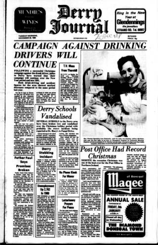 cover page of Derry Journal published on December 30, 1980