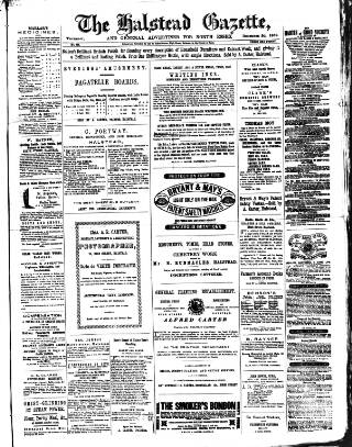 cover page of Halstead Gazette published on December 30, 1869