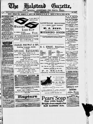 cover page of Halstead Gazette published on February 28, 1889