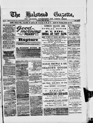 cover page of Halstead Gazette published on July 11, 1889