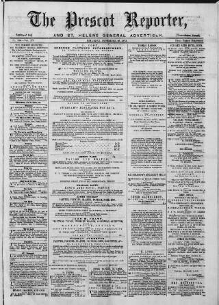 cover page of Prescot Reporter published on November 15, 1873