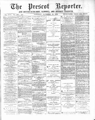 cover page of Prescot Reporter published on November 30, 1889