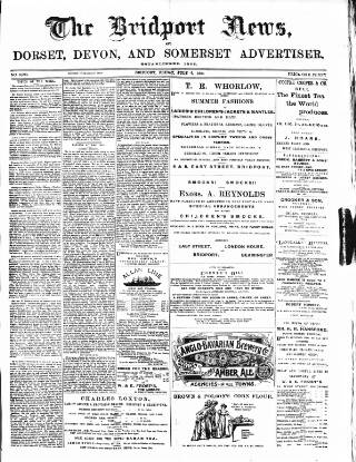 cover page of Bridport News published on July 6, 1894