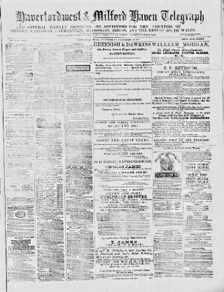 cover page of Haverfordwest & Milford Haven Telegraph published on December 26, 1877