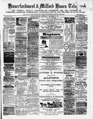 cover page of Haverfordwest & Milford Haven Telegraph published on September 18, 1889