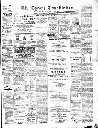 cover page of Tyrone Constitution published on December 30, 1892