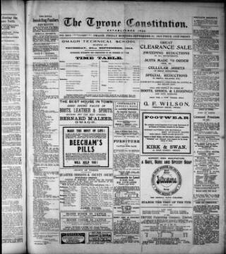 cover page of Tyrone Constitution published on September 18, 1914