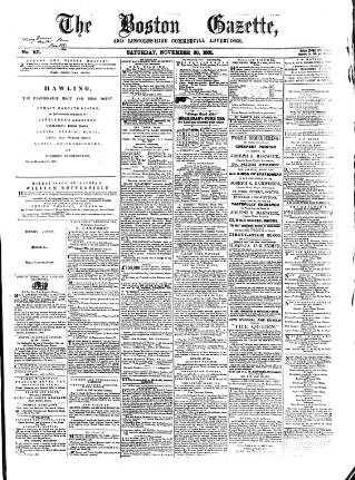 cover page of Boston Gazette published on November 30, 1861