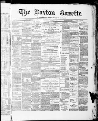 cover page of Boston Gazette published on February 28, 1874