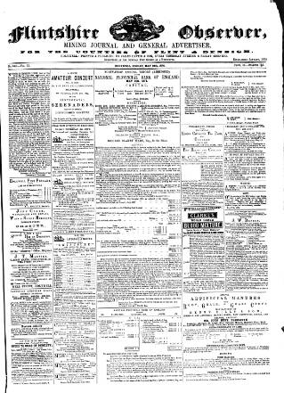 cover page of Flintshire Observer published on May 29, 1874