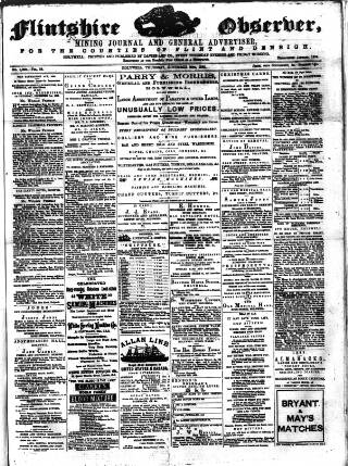 cover page of Flintshire Observer published on November 30, 1882