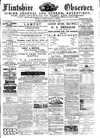 cover page of Flintshire Observer published on November 15, 1888