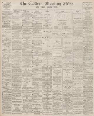cover page of Eastern Morning News published on September 18, 1889