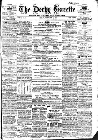 cover page of Derby Exchange Gazette published on February 8, 1861