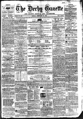 cover page of Derby Exchange Gazette published on February 22, 1861