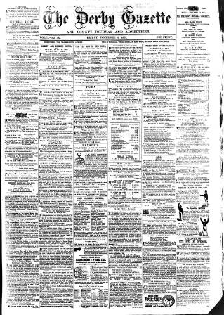 cover page of Derby Exchange Gazette published on December 6, 1861