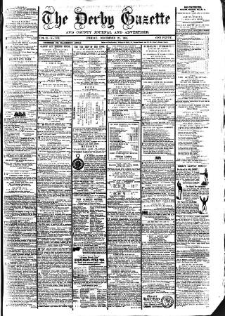 cover page of Derby Exchange Gazette published on December 20, 1861