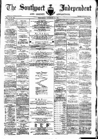 cover page of Southport Independent and Ormskirk Chronicle published on November 30, 1870
