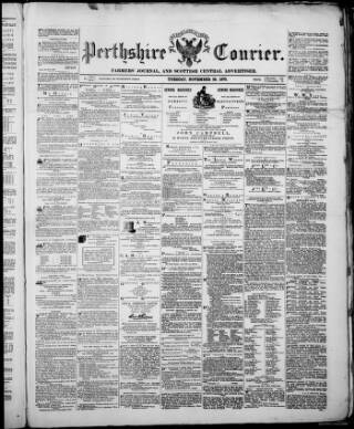 cover page of Perthshire Courier published on November 30, 1875