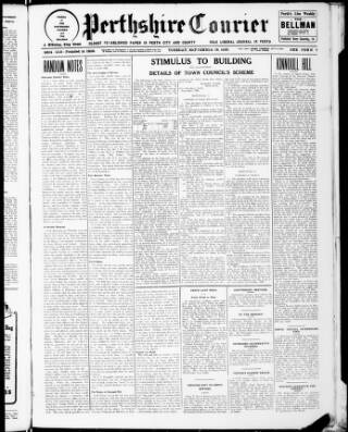 cover page of Perthshire Courier published on September 18, 1923