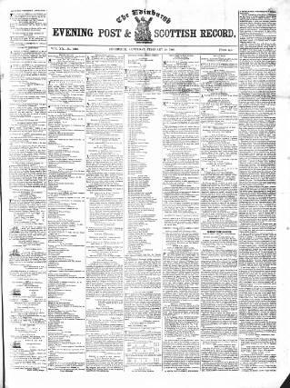 cover page of Edinburgh Evening Post and Scottish Standard published on February 28, 1846