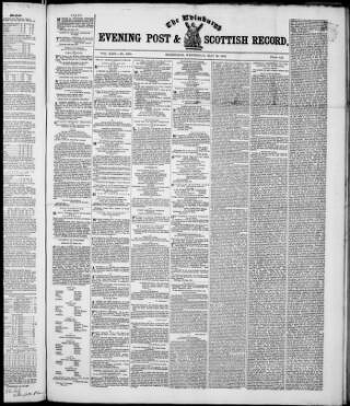 cover page of Edinburgh Evening Post and Scottish Standard published on May 29, 1850