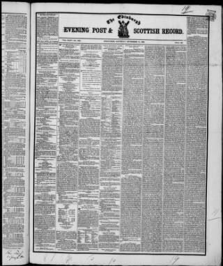 cover page of Edinburgh Evening Post and Scottish Standard published on September 18, 1852
