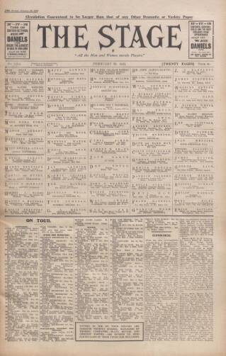 cover page of The Stage published on February 28, 1935