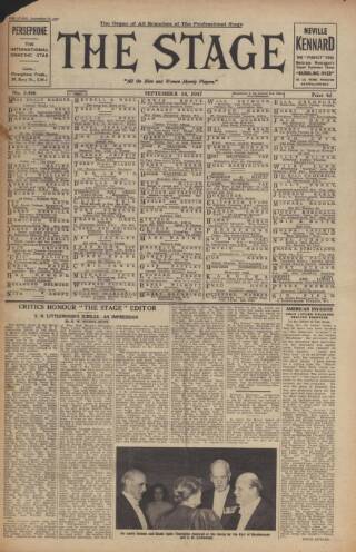 cover page of The Stage published on September 18, 1947