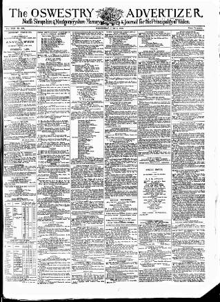 cover page of Oswestry Advertiser published on July 6, 1870
