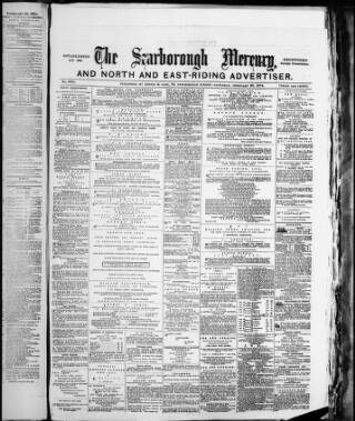 cover page of Scarborough Mercury published on February 28, 1874