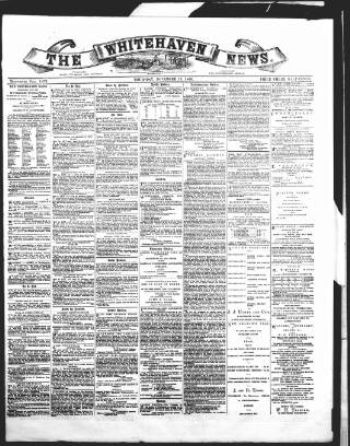 cover page of Whitehaven News published on November 15, 1866