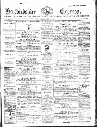 cover page of Hertfordshire Express published on May 29, 1869