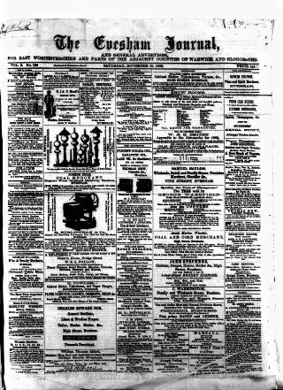 cover page of Evesham Journal published on November 15, 1862