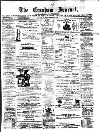 cover page of Evesham Journal published on December 30, 1865