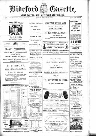 cover page of North Devon Gazette published on February 28, 1905