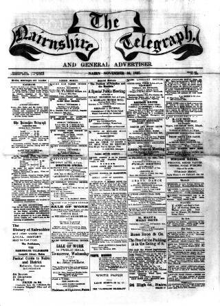 cover page of Nairnshire Telegraph and General Advertiser for the Northern Counties published on November 30, 1937