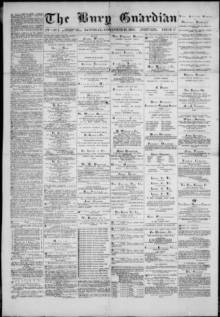 cover page of Bury Guardian published on September 29, 1888