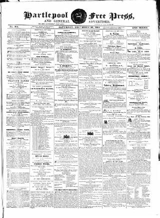 cover page of Hartlepool Free Press and General Advertiser published on December 22, 1860