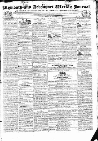 cover page of Plymouth and Devonport Weekly Journal published on September 6, 1832