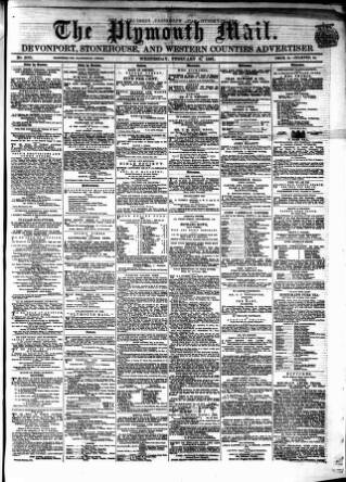 cover page of Plymouth Mail published on February 6, 1861