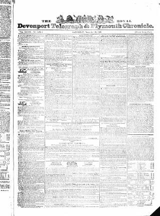 cover page of Royal Devonport Telegraph and Plymouth Chronicle published on November 10, 1832