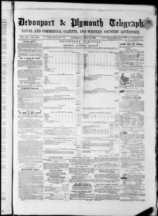cover page of Royal Devonport Telegraph and Plymouth Chronicle published on May 18, 1861