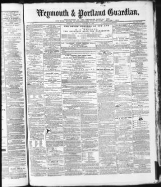 cover page of Weymouth & Portland Guardian published on February 24, 1872