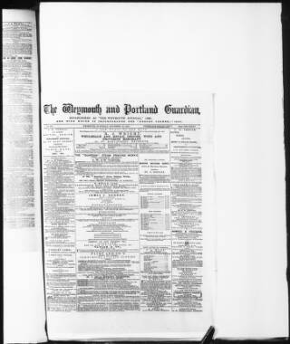 cover page of Weymouth & Portland Guardian published on November 30, 1872