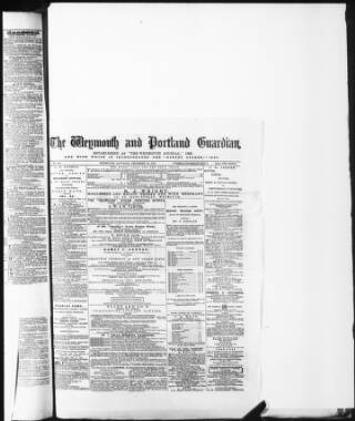 cover page of Weymouth & Portland Guardian published on December 28, 1872