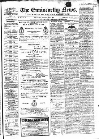 cover page of Enniscorthy News published on July 6, 1867