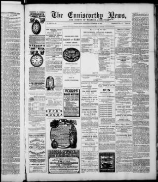 cover page of Enniscorthy News published on November 30, 1895
