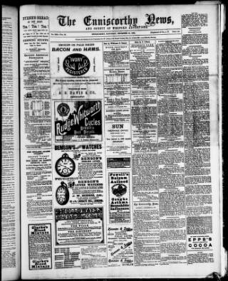 cover page of Enniscorthy News published on December 30, 1899